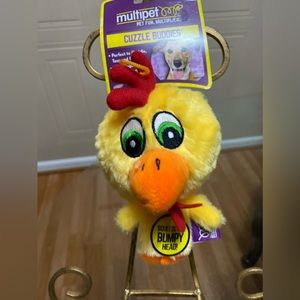 Brand New Multipet Dog Toy Yellow Chicken Ball With Squeaker.